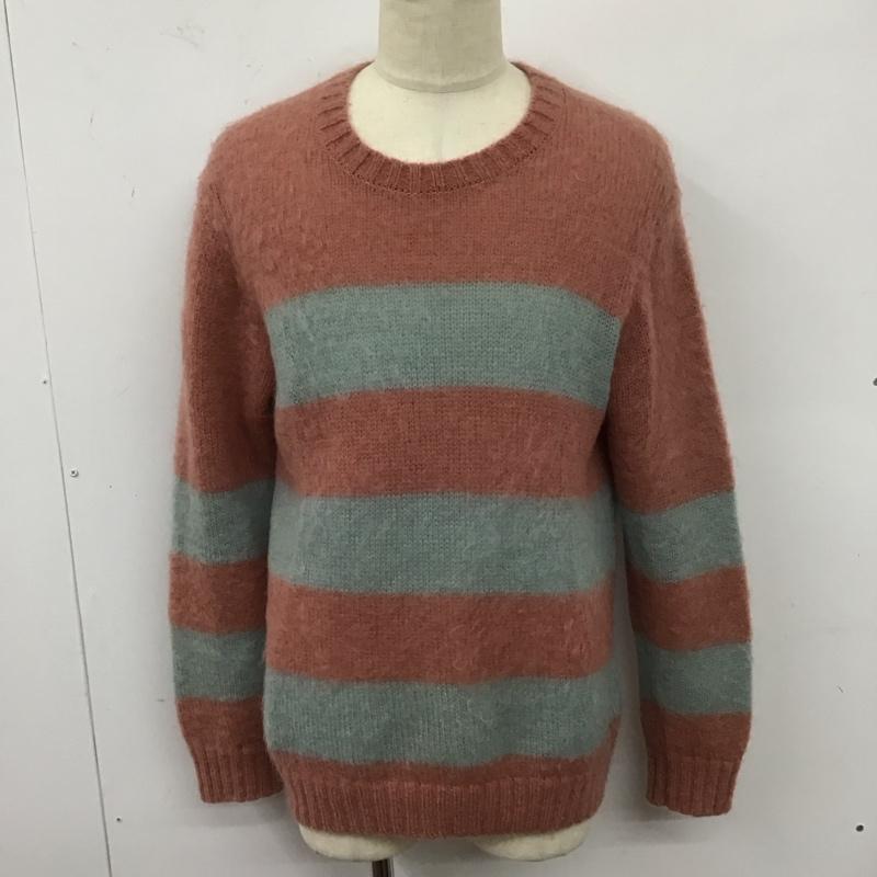 ジョンアンダーカバー JohnUNDERCOVER ニット、セーター 長袖 JUX4901-1 19AW ボーダーモヘアニット 2 ボーダー柄 灰 / グレー / X 桃 / ピンク / メンズ USED 古着 中古 10124054