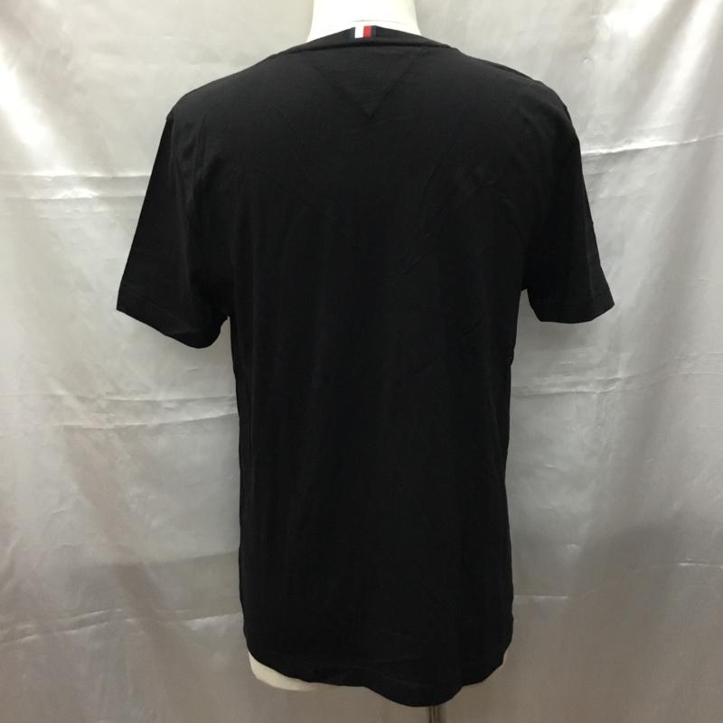 トミーヒルフィガー TOMMY HILFIGER Tシャツ 半袖 半袖カットソー プリントTシャツ クルーネックカットソー L ロゴ、文字 黒 / ブラック /  メンズ USED 古着 中古 10109360