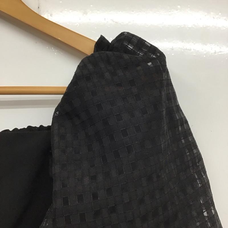 アズールバイマウジー AZUL BY MOUSSY カットソー 半袖 250HSF30-244C シアーチェックスリーブブラウス 前開シャツ パフスリーブ FREE 無地 黒 / ブラック / レディース USED 古着 中古 10135416