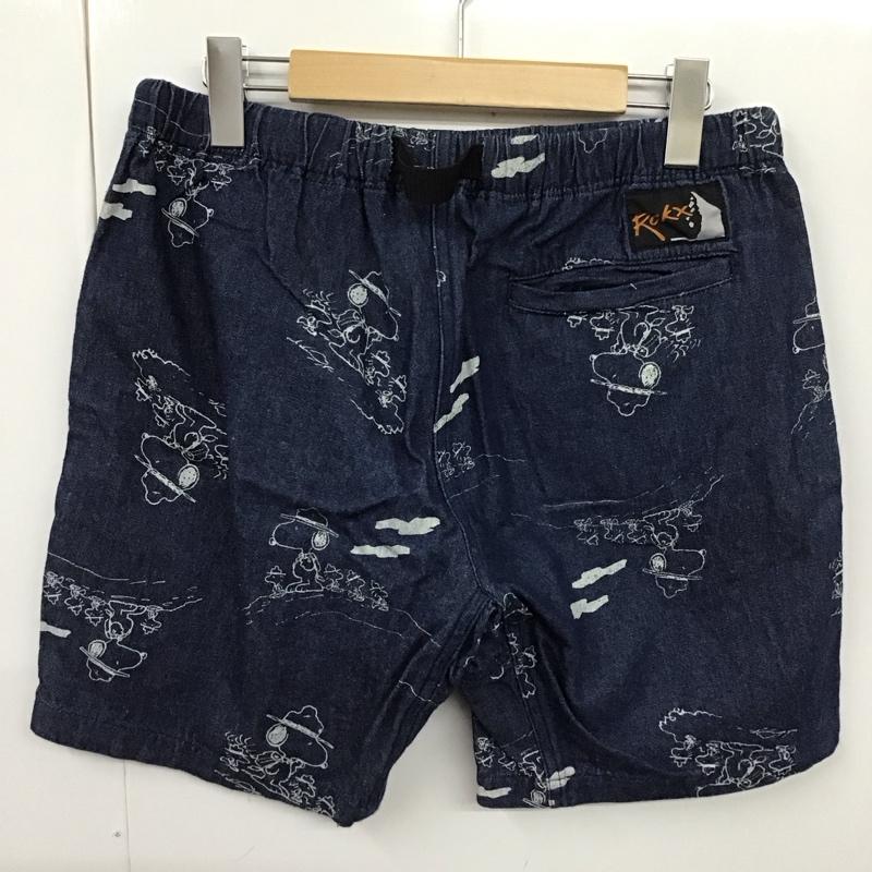 ロックス ROKX パンツ ショートパンツ rxms8902 SNOOPYコラボレーションクライミングハーフパンツ ショートパンツ S ロゴ、文字 インディゴ / インディゴ /  メンズ USED 古着 中古 10123983