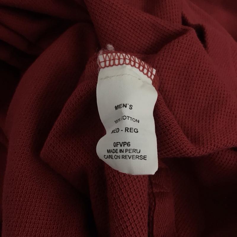 エルエルビーン L.L.Bean ポロシャツ 半袖 半袖ポロシャツ カラーシャツカットソー 半袖カットソー M 無地 えんじ / ワインレッド /  メンズ USED 古着 中古 10111145