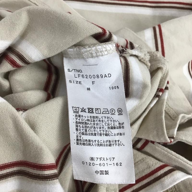 ローリーズファーム LOWRYS FARM Tシャツ 半袖 LF620089AD クルーネック オーバーサイズ FREE ボーダー柄 マルチカラー / マルチカラー / レディース USED 古着 中古 10146378
