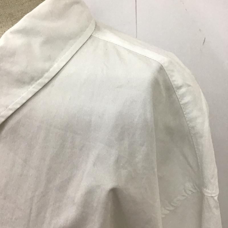 ザラ ZARA シャツ、ブラウス 長袖 長袖シャツ カラーシャツ ポケットシャツ ショート丈シャツ L 無地 白 / ホワイト / レディース USED 古着 中古 10116416