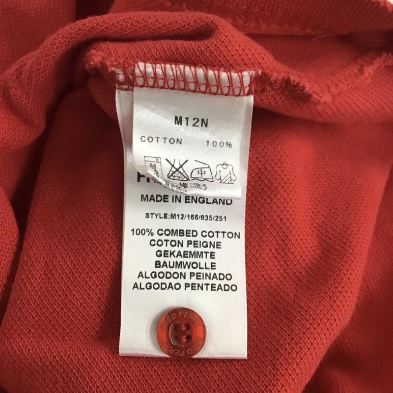 フレッドペリー FRED PERRY ポロシャツ 半袖 半袖ポロシャツ カラーシャツ 半袖カットソー 38 ロゴ、文字 赤 / レッド / メンズ USED 古着 中古 10136151