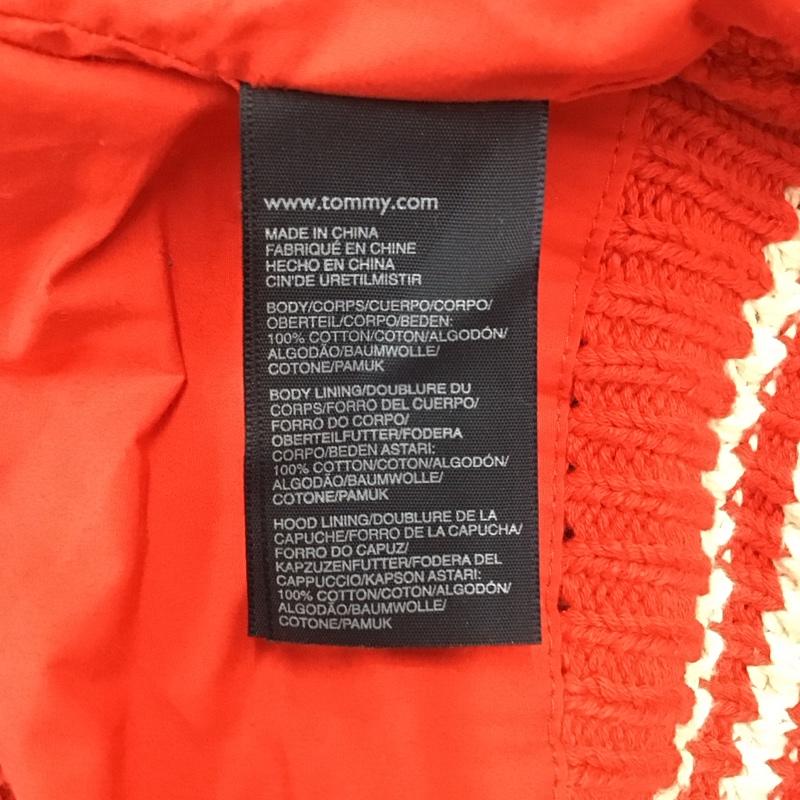 トミーヒルフィガー TOMMY HILFIGER ジャケット、上着 ジャケット、ブレザー ジップアップニットジャケット 長袖ニットカーディガン アウター XL ロゴ、文字 白 / ホワイト / X 赤 / レッド / メンズ USED 古着 中古 10111330