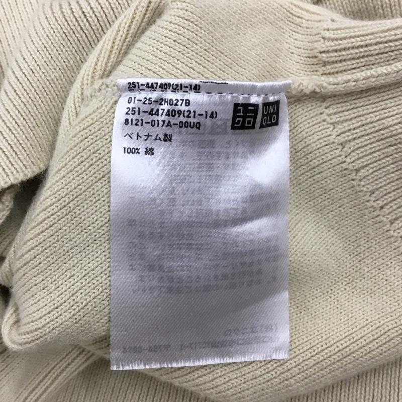 ユニクロ UNIQLO カーディガン 長袖 251-447409 ショートカーディガン 長袖ニットカーディガン 前開カーディガン S 無地 ベージュ / ベージュ / レディース USED 古着 中古 10109996