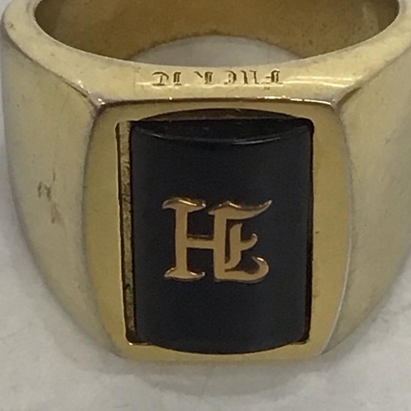 ハフ HUF アクセサリー 指輪 BLACKLETTER GOLD RING 22号 ロゴ、文字 黒 / ブラック / X 金 / ゴールド / メンズ USED 古着 中古 10132119