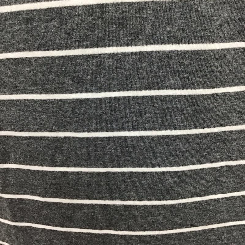 ハフ HUF Tシャツ 半袖 半袖カットソー プリントTシャツ クルーネックカットソー S ボーダー柄 灰 / グレー /  メンズ USED 古着 中古 10110937