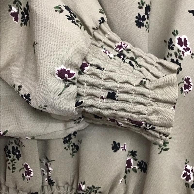 マジェスティックレゴン MAJESTIC LEGON カットソー 長袖 長袖カットソー プルオーバーシャツ フリルカラー S 花柄 茶 / ブラウン / レディース USED 古着 中古 10135622