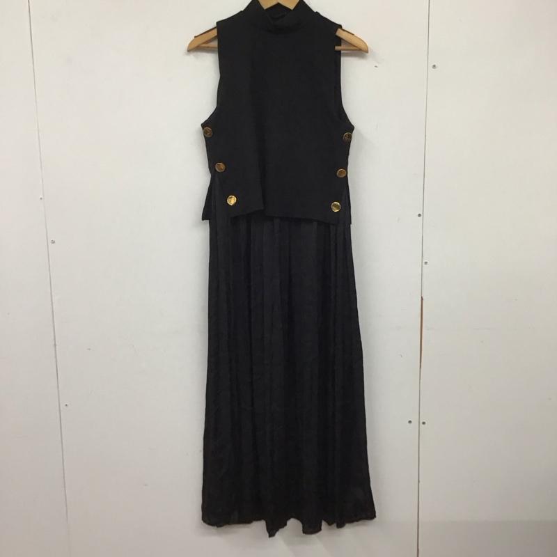 ザラ ZARA ワンピース ロングスカート ロングワンピース ノースリーブワンピース フレアスカート XS 無地 黒 / ブラック / レディース USED 古着 中古 10137553