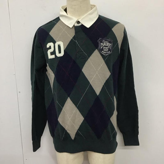 エディーバウアー Eddie Bauer ニット、セーター 長袖 長袖ニットカットソー ニット セーター M チェック マルチカラー / マルチカラー /  メンズ USED 古着 中古 10112566