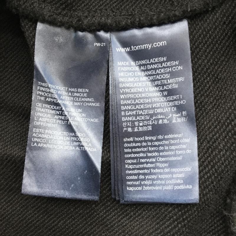 トミー ジーンズ TOMMY JEANS パーカー 長袖 S ロゴ、文字 X プリント 黒 / ブラック / メンズ USED 古着 中古 10137766