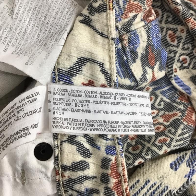ザラ ZARA パンツ デニム、ジーンズ スリムパンツ カジュアルパンツ スリムパンツ ストレッチパンツ 36 総柄 マルチカラー / マルチカラー / レディース USED 古着 中古 10109554