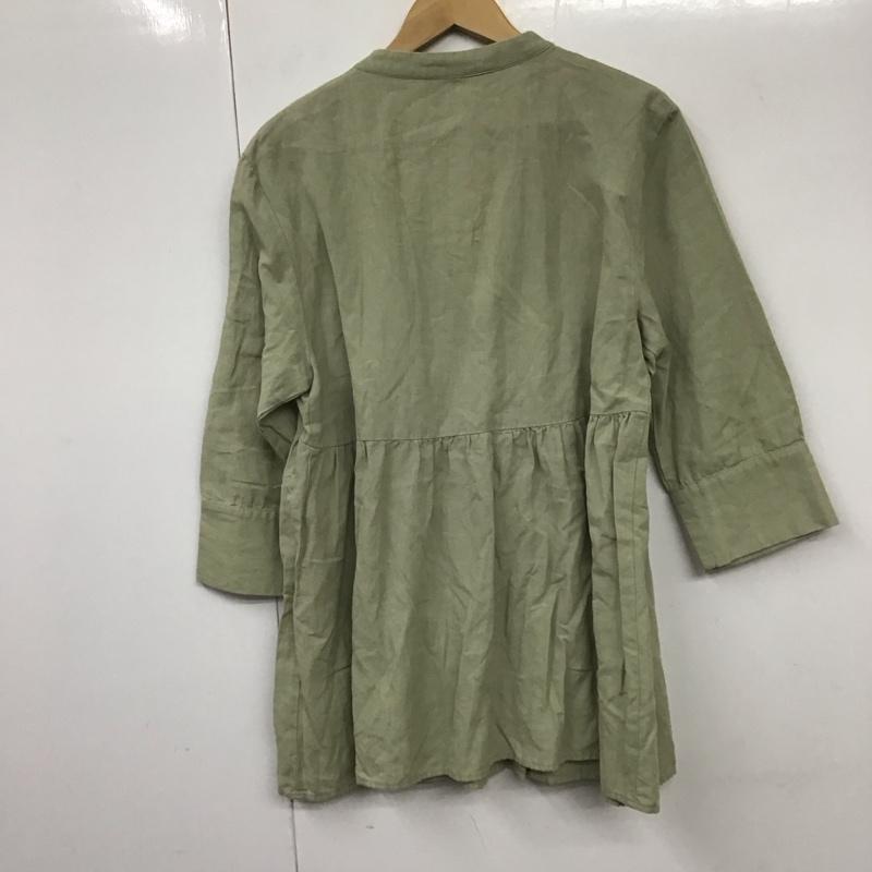ザラ ZARA シャツ、ブラウス 七分袖 XS 無地 カーキ / カーキ / レディース USED 古着 中古 10130378