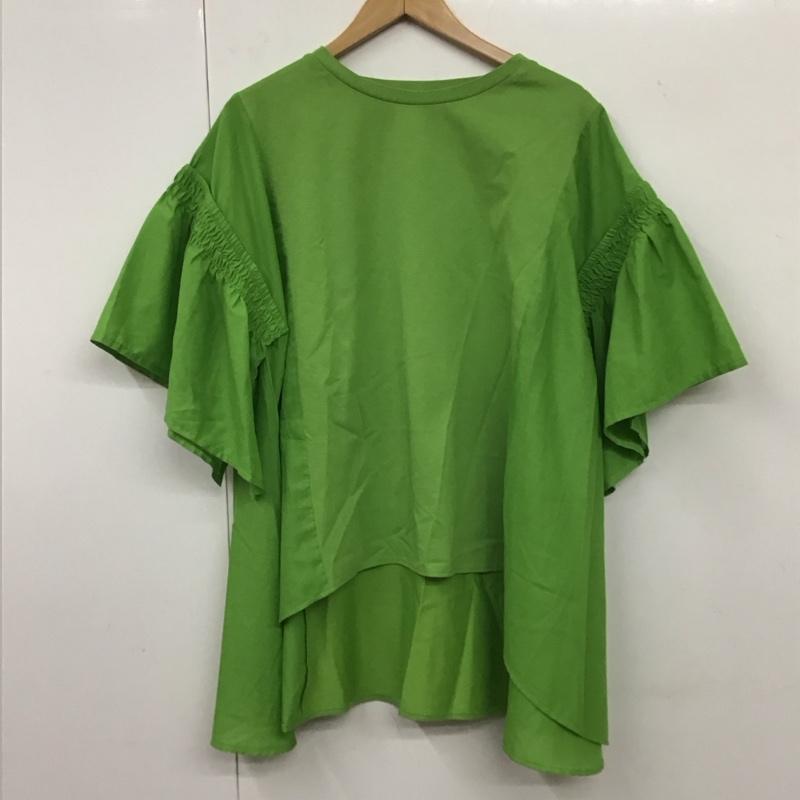 レプシィム LEPSIM カットソー 半袖 LP062439AD 異素材フリルチュニック フリル袖Tシャツ FREE 無地 緑 / グリーン / レディース USED 古着 中古 10131755