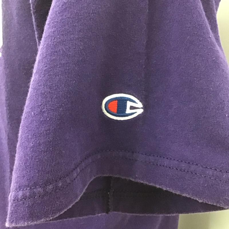チャンピオン Champion Tシャツ 半袖 半袖カットソー プリントTシャツ クルーネックカットソー M プリント 紫 / パープル / メンズ USED 古着 中古 10107213