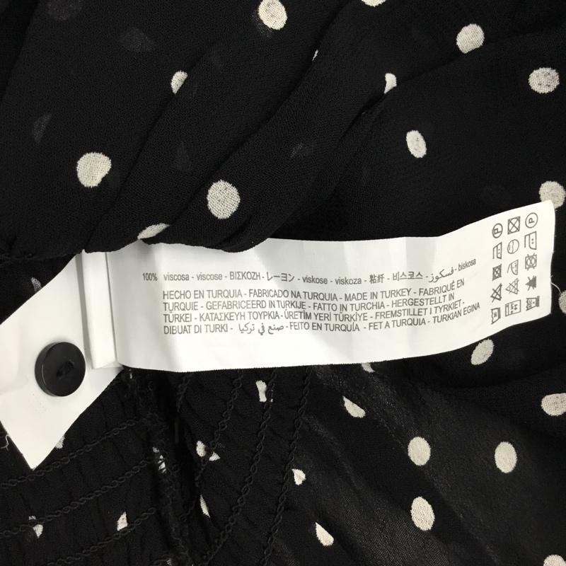 ザラ ZARA カットソー 長袖 長袖カットソー クルーネックカットソー ロングスリーブカットソー シャツカットソー S ドット 黒 / ブラック / レディース USED 古着 中古 10115792