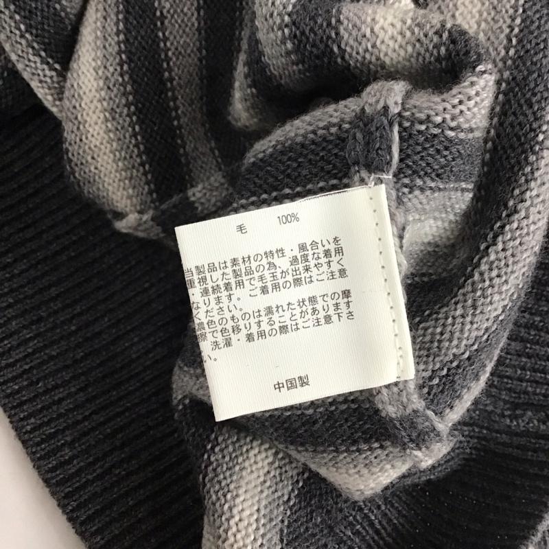 ブルックスブラザーズ BROOKS BROTHERS ニット、セーター 長袖 クルーネック ウール XL ボーダー柄 灰 / グレー / X 白 / ホワイト / X ダークグレー / ダークグレー / メンズ USED 古着 中古 10111244