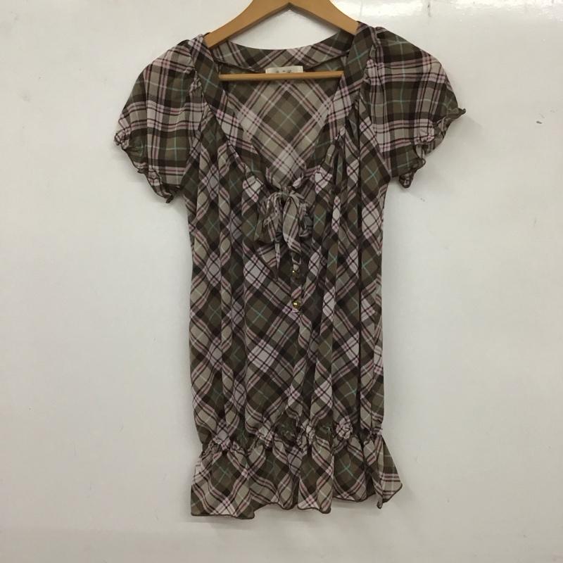 ルゥデルゥ Rew de Rew カットソー 半袖 半袖カットソー チェックカットソー レースシャツ 38 チェック マルチカラー / マルチカラー / レディース USED 古着 中古 10136272