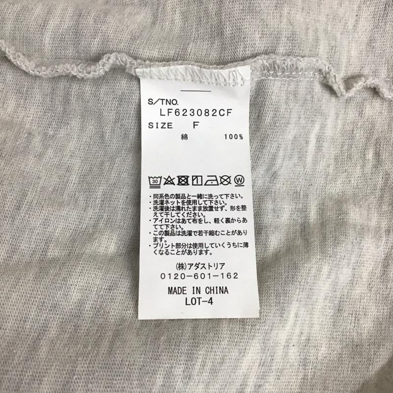 ローリーズファーム LOWRYS FARM Tシャツ 半袖 LF623082CF クルーネック FREE ロゴ、文字 灰 / グレー / レディース USED 古着 中古 10118824