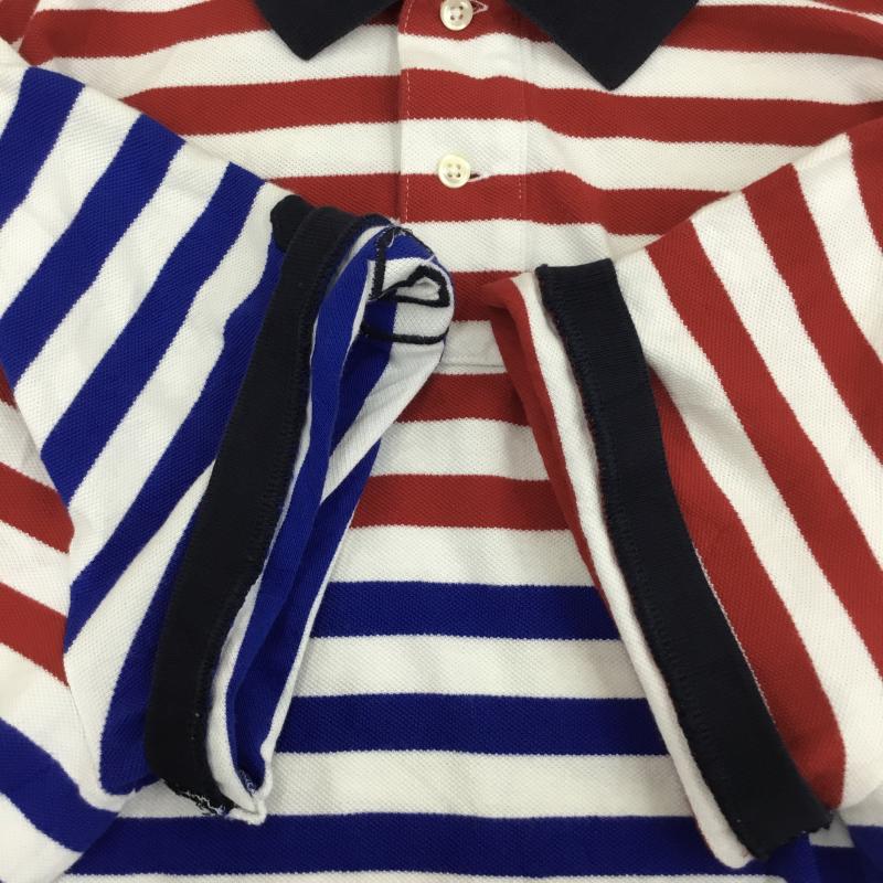 ポロラルフローレン POLO RALPH LAUREN ポロシャツ 半袖 L ボーダー柄 白 / ホワイト / メンズ USED 古着 中古 10133534