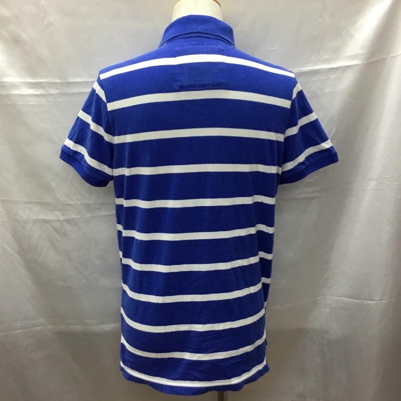 アバクロンビーアンドフィッチ ABERCROMBIE&FITCH ポロシャツ 半袖 半袖ポロシャツ カラーシャツ 半袖カットソー L ボーダー柄 白 / ホワイト / X 青 / ブルー / メンズ USED 古着 中古 10109298