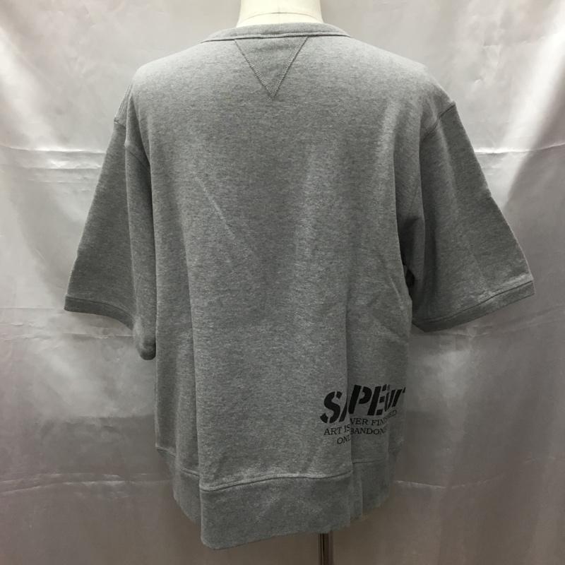 サプール SAPEur トレーナー 半袖 長袖トレーナー スウェット クルーネック リブスウェットカットソー L プリント 灰 / グレー / メンズ USED 古着 中古 10108720