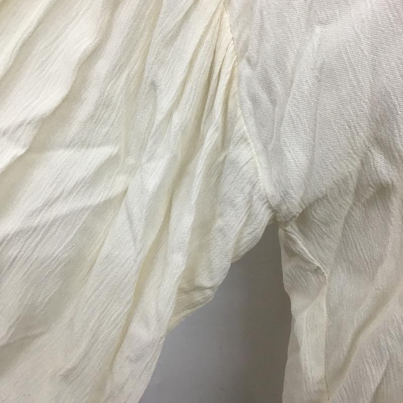 ザラ ZARA カットソー 長袖 7484 058 712 刺繍カラーブラウス ビッグカラー S 無地 アイボリー / アイボリー /  レディース USED 古着 中古 10107156