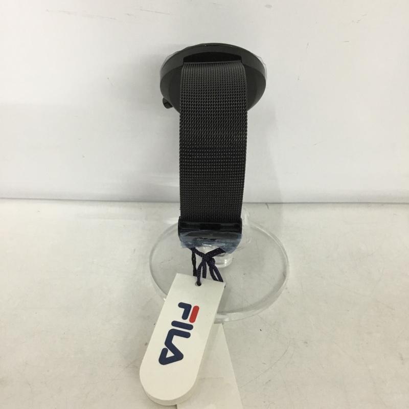 フィラ FILA 腕時計 アナログ(クォーツ式) 38-161-202 箱有 ロゴ、文字 黒 / ブラック / レディース USED 古着 中古 10134424