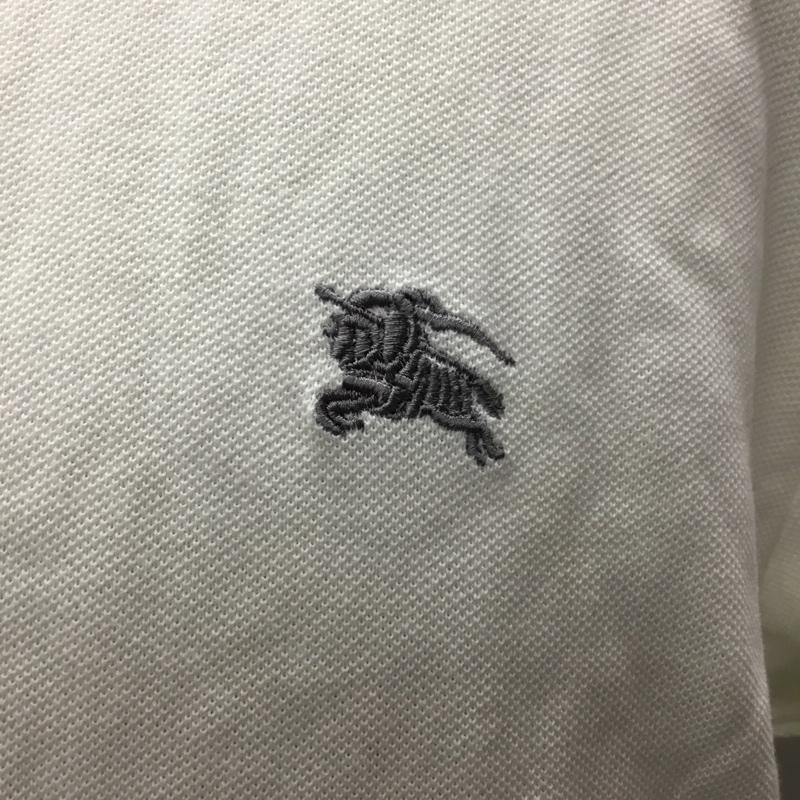 バーバリーブラックレーベル BURBERRY BLACK LABEL ポロシャツ 長袖 半袖ポロシャツ カラーシャツ 半袖カットソー 4 ロゴ、文字 白 / ホワイト / メンズ USED 古着 中古 10122947
