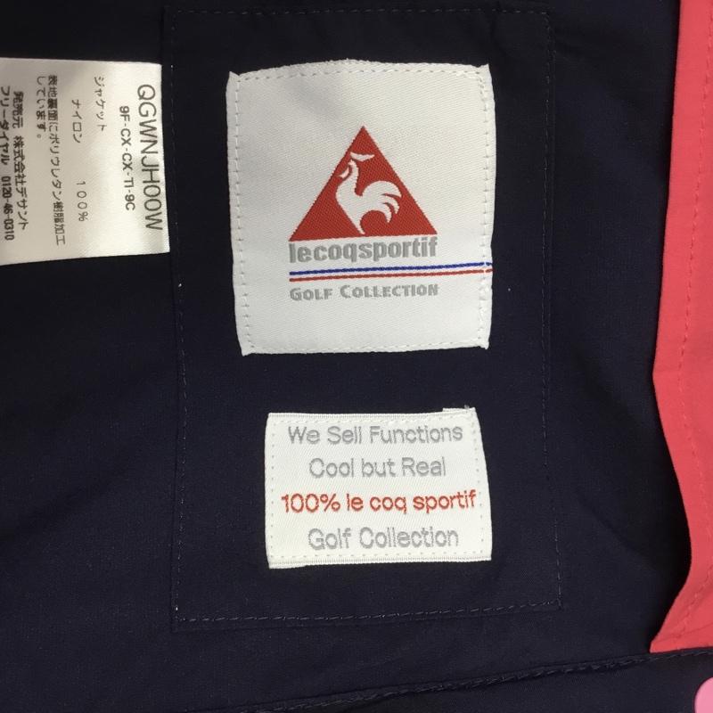 ルコックスポルティフ le coq sportif ウェア ウェア QGWNJH00W レインウエア ゴルフ 上下セット ジャケット パンツ スポーツ L ロゴ、文字 桃 / ピンク / X 紺 / ネイビー / レディース USED 古着 中古 10135534