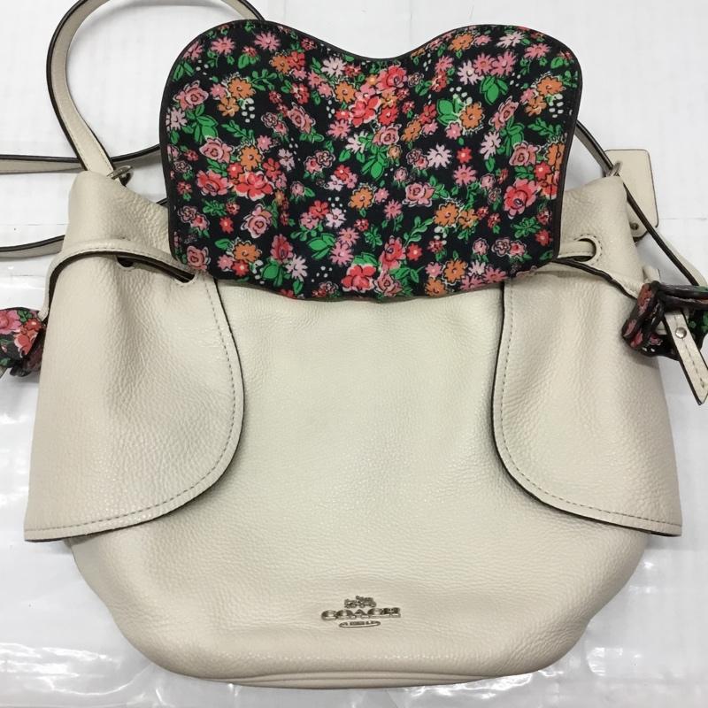 コーチ COACH ショルダーバッグ ショルダーバッグ F57543 巾着 ロゴ、文字 アイボリー / アイボリー / レディース USED 古着 中古 10122293