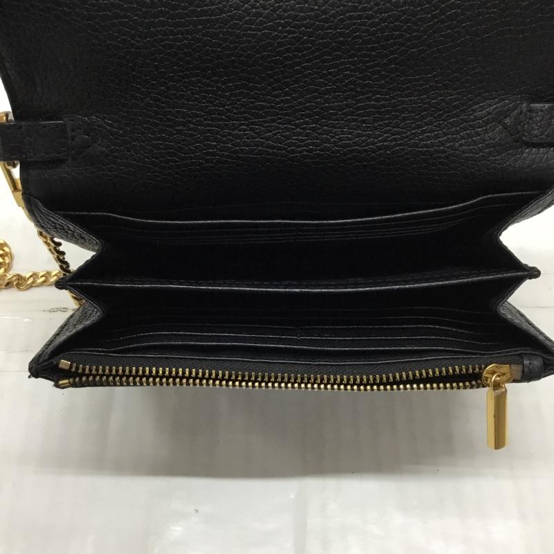 トリーバーチ TORY BURCH ショルダーバッグ ショルダーバッグ ショルダーウォレット 財布 チェーン ワンポイント 黒 / ブラック / X 金 / ゴールド / レディース USED 古着 中古 10120742