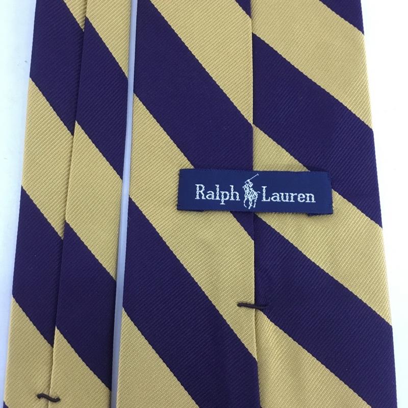 ラルフローレン RALPHLAUREN ネクタイ ネクタイ シルク ストライプ 黄 / イエロー / X 紫 / パープル / メンズ USED 古着 中古 10124293