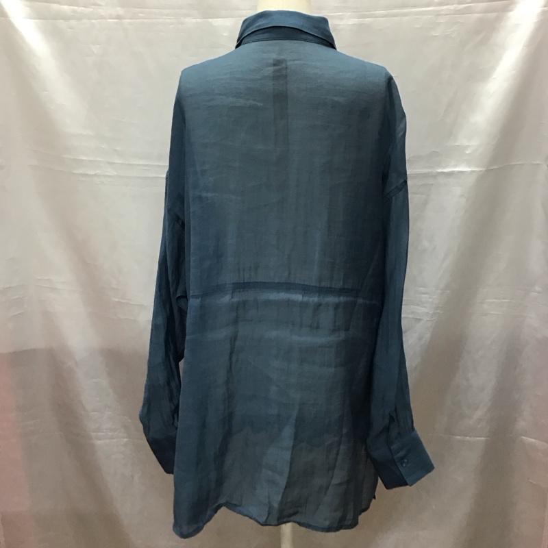 ローリーズファーム LOWRYS FARM シャツ、ブラウス 長袖 lf621138tk シアーシャツ 長袖シャツ カジュアルシャツ FREE 無地 紺 / ネイビー / レディース USED 古着 中古 10116352