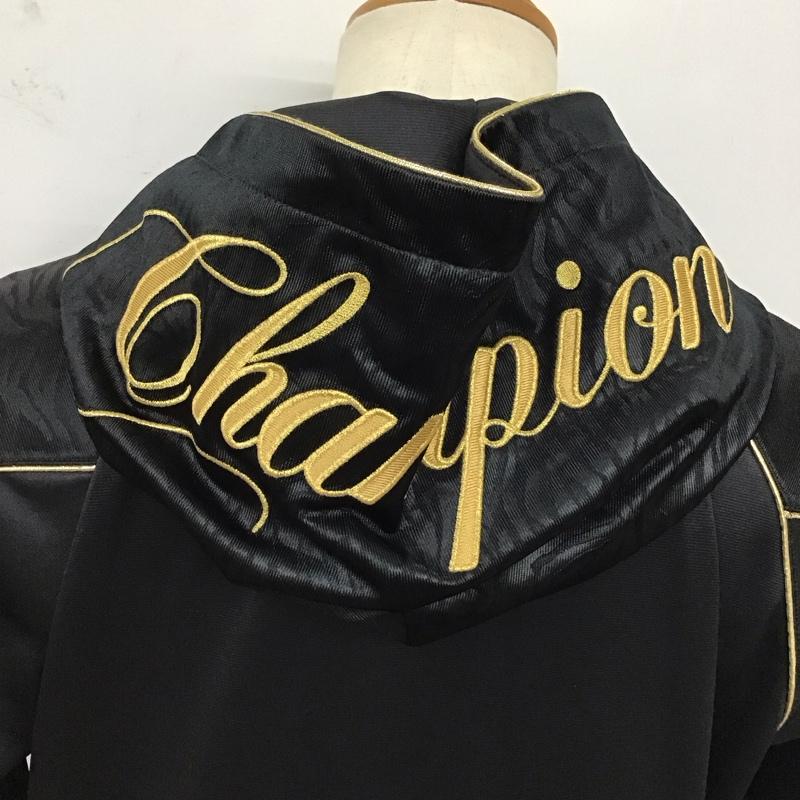 チャンピオン Champion ジャケット、上着 ジャンパー、ブルゾン cw1520 スポーツウェアー ウォームアップジップアップパーカー M ロゴ、文字 黒 / ブラック / メンズ USED 古着 中古 10119036