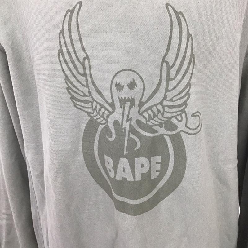 アベイシングエイプ A BATHING APE トレーナー 長袖 スウェット XXL ロゴ、文字 薄緑 / ライトグリーン / メンズ USED 古着 中古 10107424