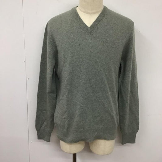 ブルックスブラザーズ BROOKS BROTHERS ニット、セーター 長袖 長袖ニットカットソー ニット セーター Vネックニット M 無地 灰 / グレー /  メンズ USED 古着 中古 10112571