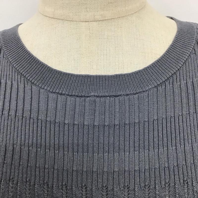 インデックス index カットソー 半袖 C58-16041 フリルスリーブニット M 青 / ブルー / レディース USED 古着 中古 10118826