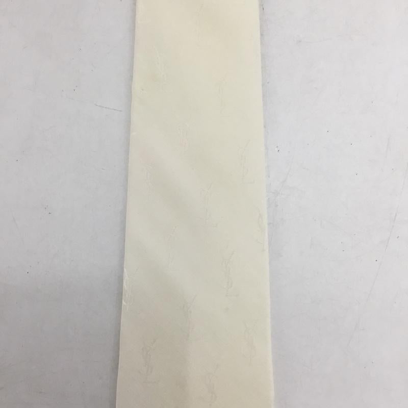 イヴサンローラン Yves Saint Laurent ネクタイ ネクタイ シルク D-TK8075 総柄 アイボリー / アイボリー / メンズ USED 古着 中古 10138636