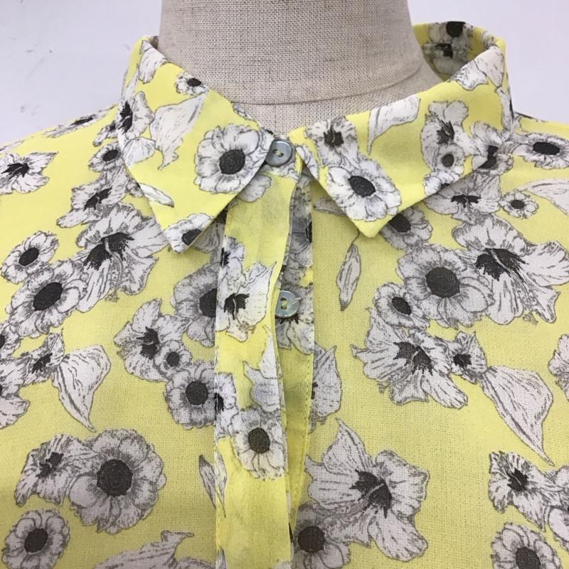 ザラ ZARA シャツ、ブラウス 長袖 2928 160 047 シアー S 花柄 黄 / イエロー / レディース USED 古着 中古 10111434
