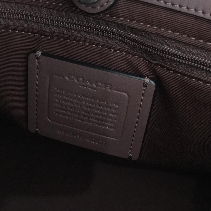 コーチ COACH ハンドバッグ ハンドバッグ CQ877 デンプシー キャリーオール シグネチャー ジャカード ストライプ アンド コーチ パッチ 総柄 黒 / ブラック / レディース USED 古着 中古 10128994