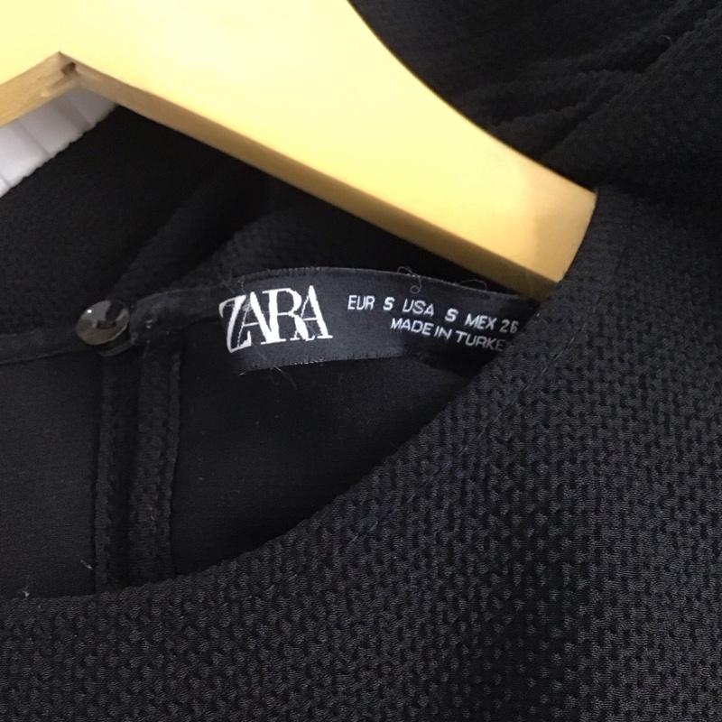 ザラ ZARA カットソー 長袖 S 無地 白 / ホワイト / X 黒 / ブラック / レディース USED 古着 中古 10129659