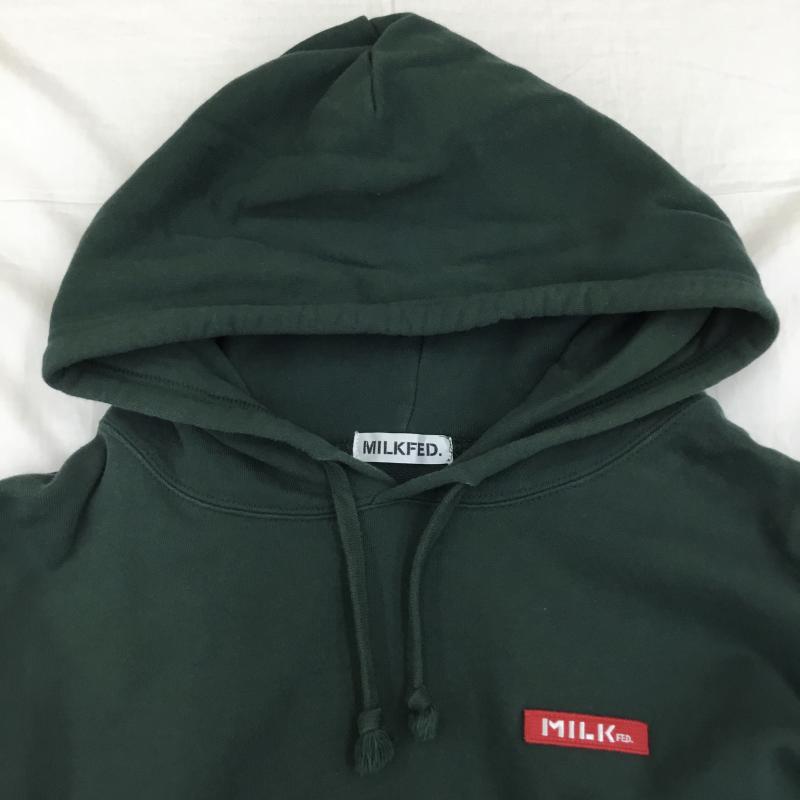 ミルクフェド MILKFED. パーカー 長袖 FREE ロゴ、文字 緑 / グリーン / レディース USED 古着 中古 10138267