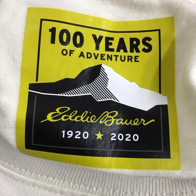 エディーバウアー Eddie Bauer カットソー 長袖 長袖カットソー プリントカットソー クルーネック M プリント 白 / ホワイト / メンズ USED 古着 中古 10143184