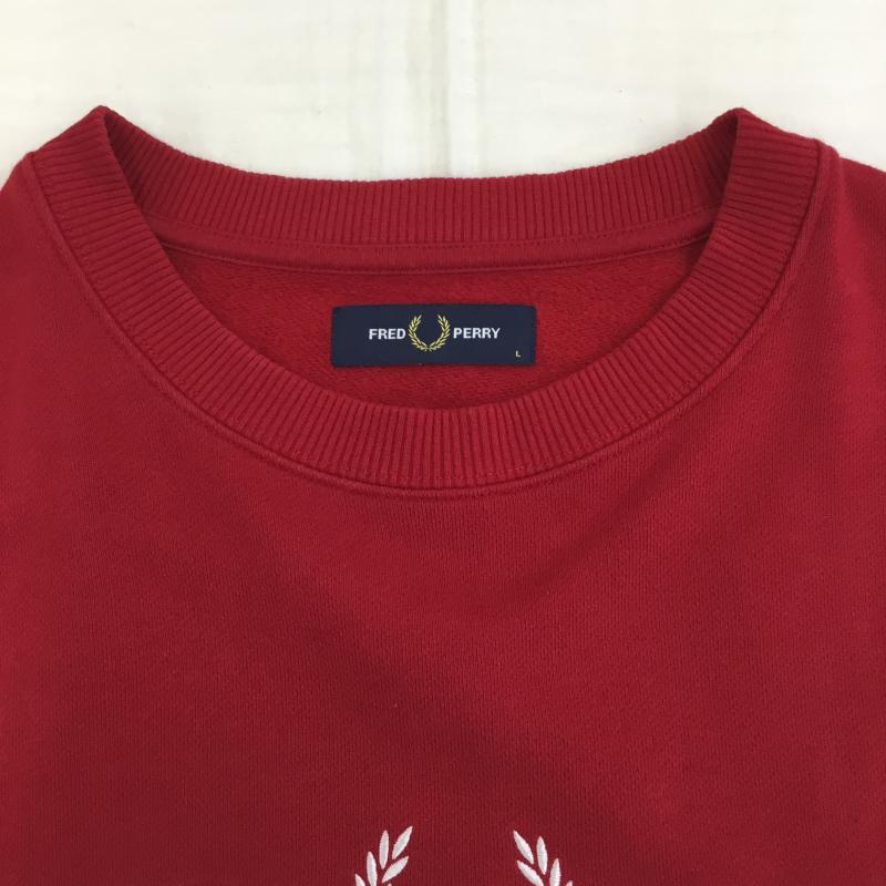 フレッドペリー FRED PERRY トレーナー 長袖 L チェック 赤 / レッド / メンズ USED 古着 中古 10135125