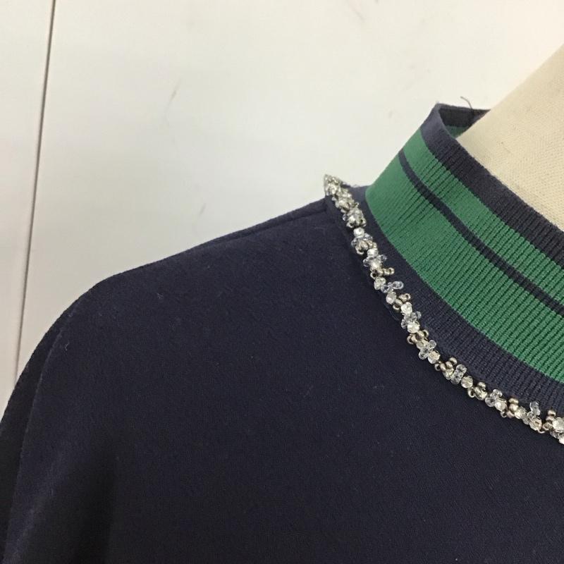 ザラ ZARA カットソー 長袖 S 無地 紺 / ネイビー /  レディース USED 古着 中古 10110294