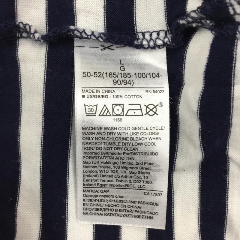 ギャップ GAP Tシャツ 半袖 クルーネック L ボーダー柄 白 / ホワイト / X 紺 / ネイビー / メンズ USED 古着 中古 10117792
