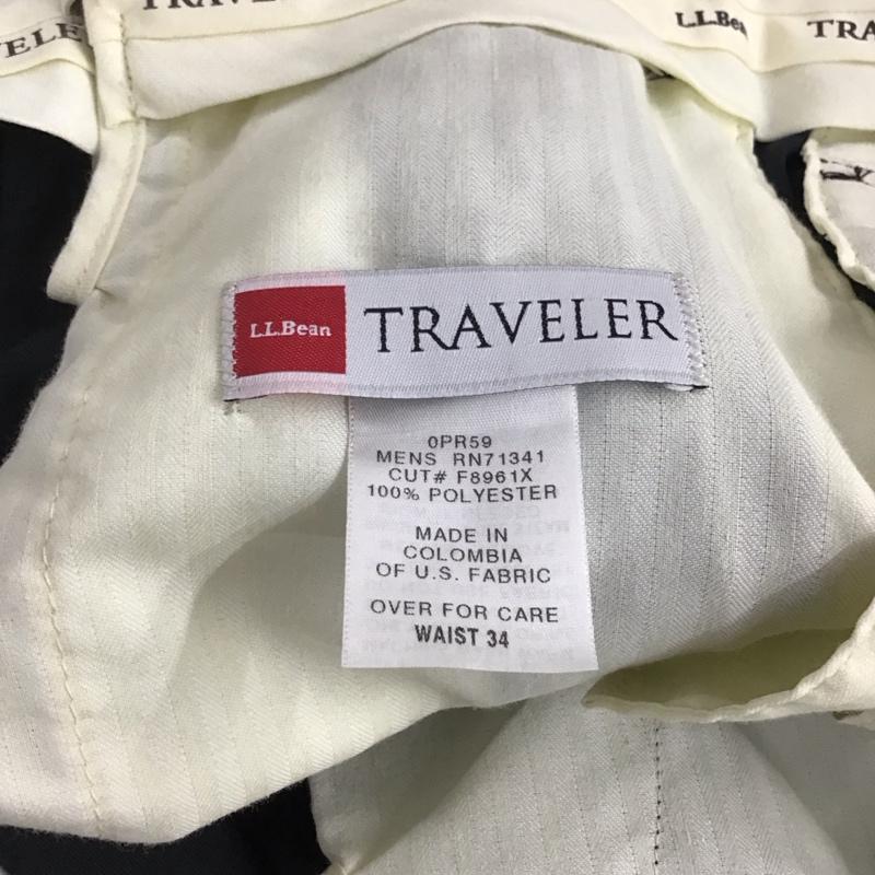 エルエルビーン L.L.Bean パンツ スラックス スラックスパンツ ワイドパンツ センタータックパンツ 90s 34 無地 紺 / ネイビー / メンズ USED 古着 中古 10141020
