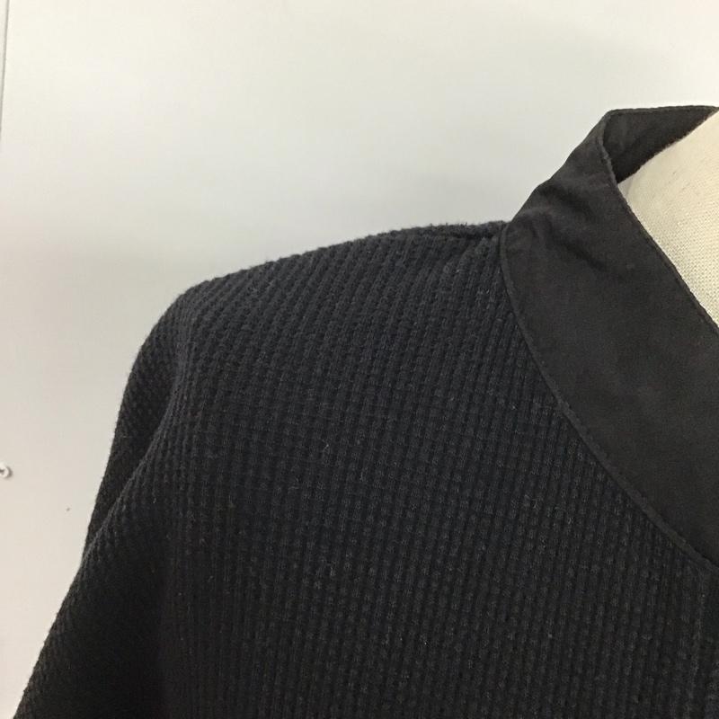 メルロー merlot カットソー 長袖 ヘンリーネック サーマル ワッフル 無地 黒 / ブラック /  レディース USED 古着 中古 10113802